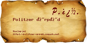 Politzer Árpád névjegykártya